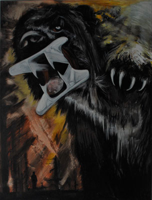 der-amtsbär-öl auf leinwand