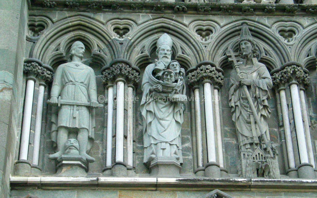 Trondheim: Cathédrale de Nidaros, détails de la façade