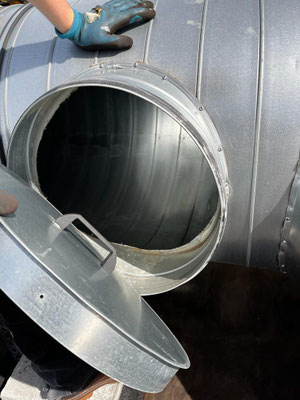 inspectieluik afzuigkanalen van lasdampafzuiginstallatie