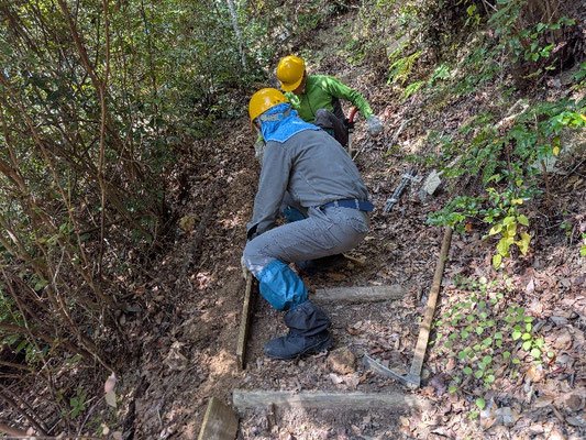 東屋/林間広場間園路路肩補修