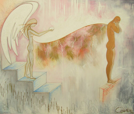 The Offering, Mixed Media on Canvas, 100 x 120 (x4) cm, 2014.
