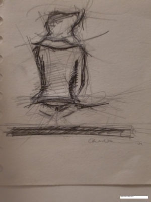 Life drawing - woman on the rails