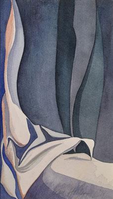 ©Wendy Van Haerlem, Precarious Landscape, 1981, oil on canvas, 26 x 28 inches / 66 x 71 cm.