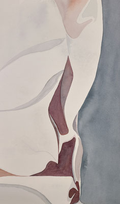 ©Wendy Van Haerlem, Cliffscape, 2009, watercolor on paper, 15 x 12.5 inches / 38 x 32 cm.