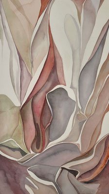 ©Wendy Van Haerlem, Roseburst, 1993, watercolor on paper, 20 x 11.25 inches / 50 x 28 cm.