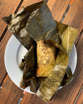 Tamal ausgepackt