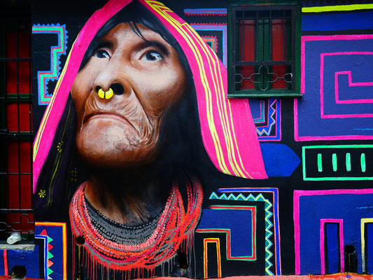 Eines der unzähligen Graffitis in Bogota 