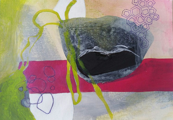 HORNISSEN, AUSGEFLOGEN - mixed media auf Papier - 24 x 17 cm - CHF 230