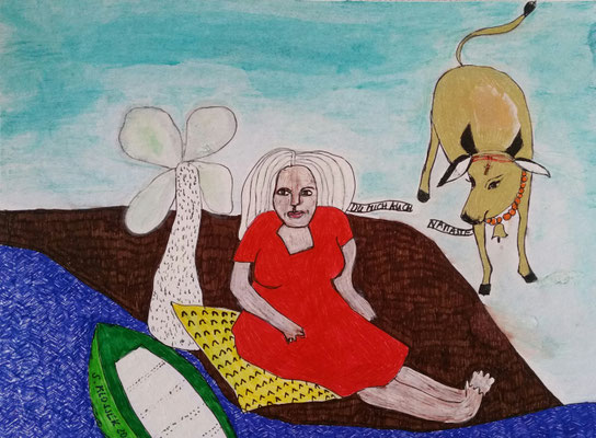 PICKNICK - mixed media auf Malplatte - 27 x 20 cm - CHF 350