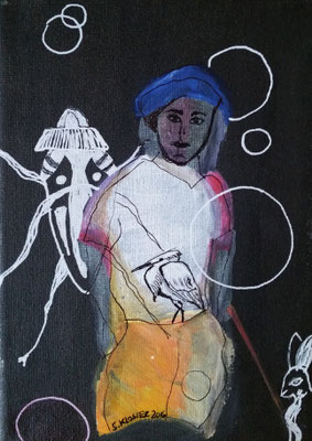 KAFKA - mixed media auf Papier - 24 x 17 cm - CHF 150