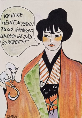 DER LETZTE FUGO - 11,3 x 18,1 cm - Gouache/Tusche auf Malkarton - CHF 60