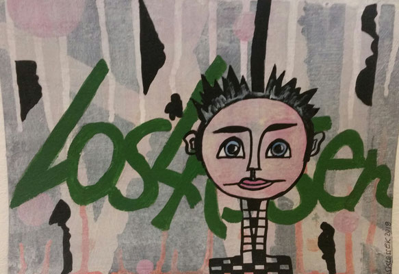 LOSLASSEN - mixed media auf Papier - 24 x 17 cm - CHF 180