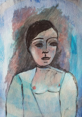 HARLEKINA - mixed media auf Papier - 24 x 17 cm - CHF 280