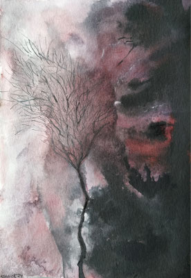 STILL STANDING - Aquarell und Tusche auf Papier - 24 x 17 cm - 120