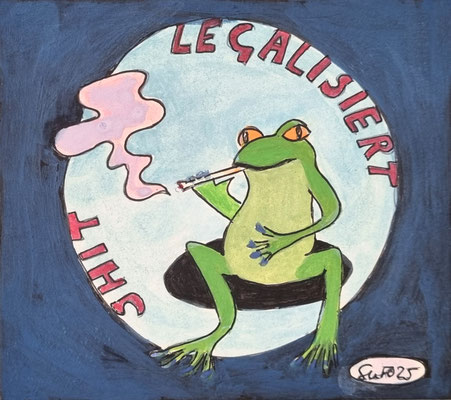 LEGALISIERT SHIT - 11 x 9,7 CM - Gouache/Tusche auf Malkarton - CHF 50