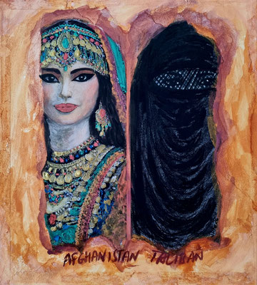 AFGHANISTAN - TALIBAN - 29 x 31,8 cm Gouache, mixed media auf Malkarton - CHF 350 