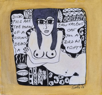 DICK PICKS - 12,6 x 11,6 cm - Gouache/Tusche auf Malkarton - CHF 60