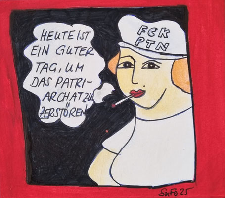 TAGE DES MATRIARCHATS - 10 x 9 cm - Gouache/Tusche auf Malkarton - CHF 45