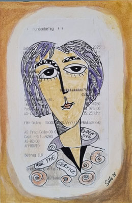 TO EXPENSIVE FOR THE SERVICE - 11,8 x 18,2 cm - Mixed Media - CHF 60