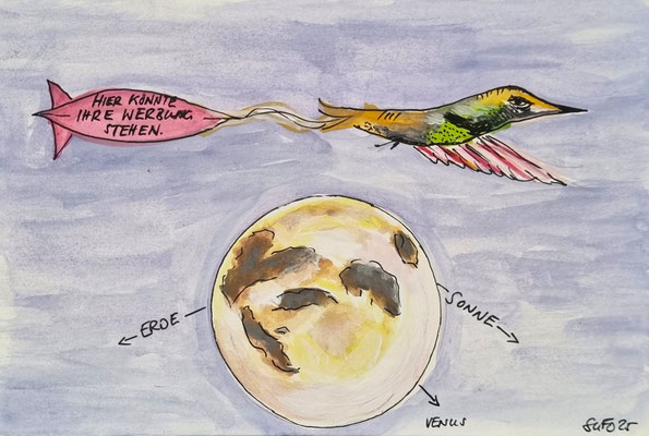 HIER KÖNNTE IHRE WERBUNG STEHEN - 17,2 x 11,5 cm - Gouache/Tusche auf Malkarton - CHF 60