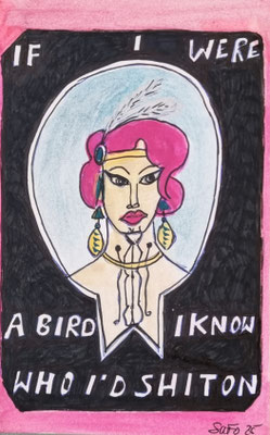 IF I WERE A BIRD - 8,3 x 13,2 cm - Gouache/Tusche auf Malkarton - CHF 45