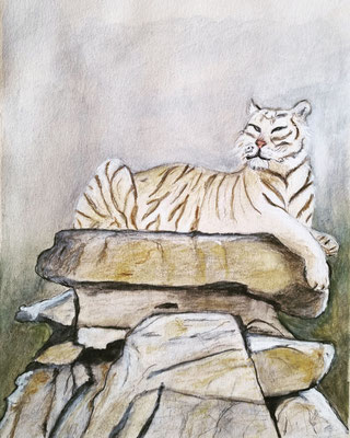 I AM A TIGER - Gouache auf Papier - 17 x 25 cm - CHF 100