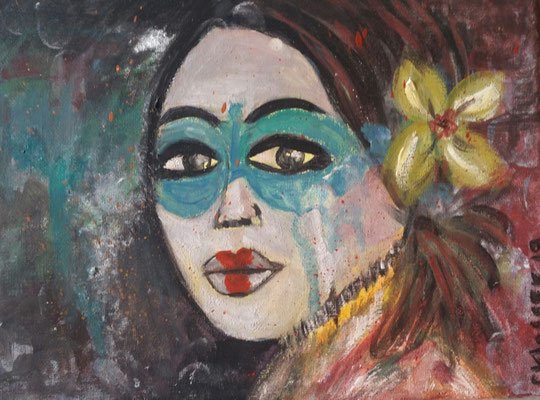 LA CONFIANZA - Gouache auf Leinwand - 20 x 15 cm - CHF 220