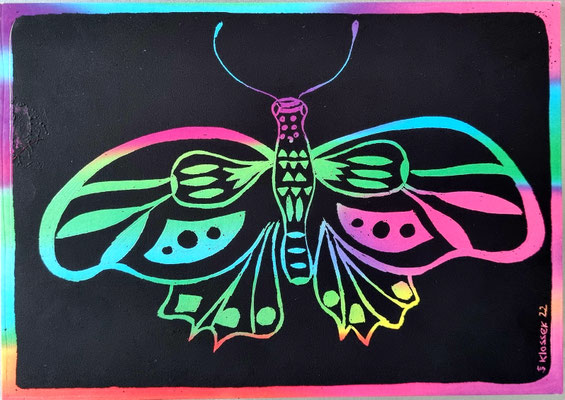 BUTTERFLY - Kratztechnik auf Spezialpapier - A5 - CHF 50