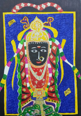 HAPPY KALI - mixed media auf Papier - 25 x 18 cm - CHF 280