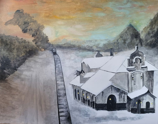 IM ZUG HINTER BREST - Acryl/Gouache auf Leinwand - 100 x 80 cm - CHF 1600