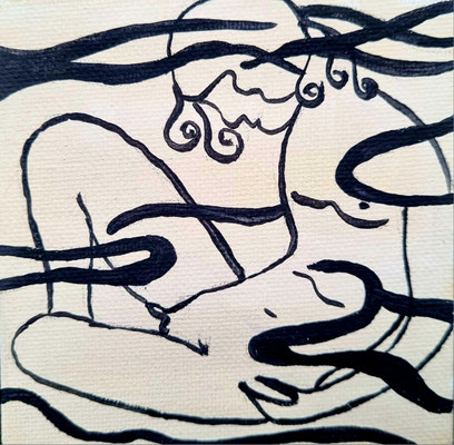 WTF - Gouache auf Leinwand - 10 x 10 cm - CHF 150