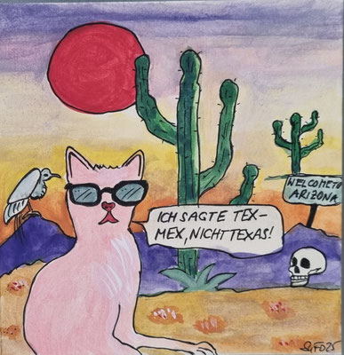 MISSVERSTÄNDNIS - 12 x 11,7 cm - Gouache/Tusche auf Malkarton - CHF 80