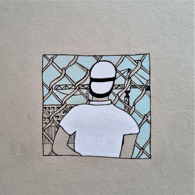 BAUWAHN - mixed media auf Papier - ca. 25 x 17 cm - CHF 50