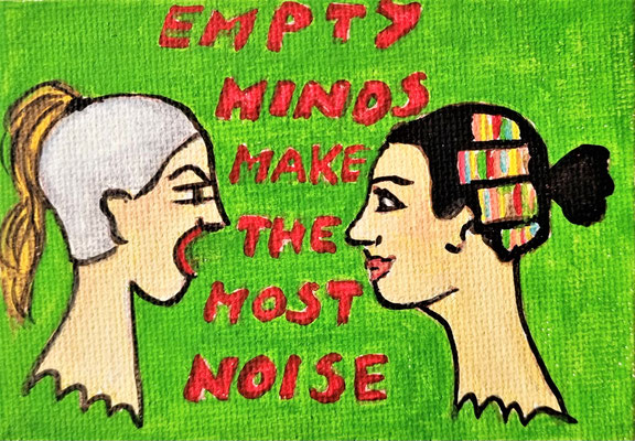 EMPTY MINDS - Gouache auf Leinwand - 10 x 7 cm - CHF 100