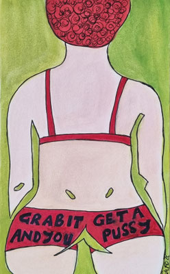 DON'T GRAB ME - 15,3 x 9,3 cm - Gouache/Tusche auf Malkarton - CHF 80