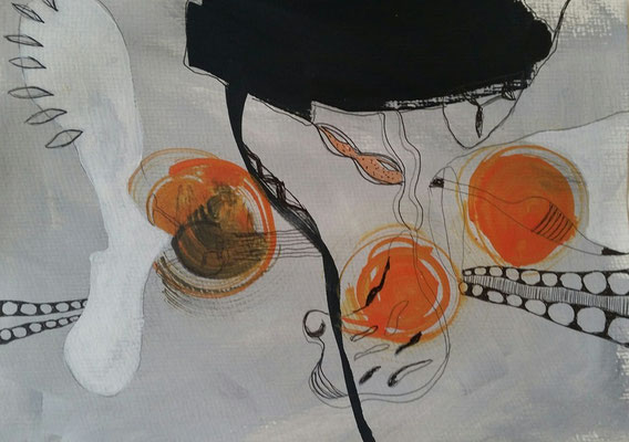 PALOME DE LA PAZ - mixed media auf Papier - 24 x 17 cm - CHF 210