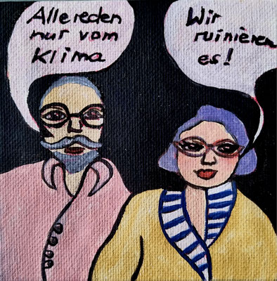 KLIMA - Gouache auf Leinwand - 10 x 10 cm - CHF 150