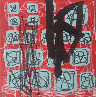 QUADRAT II - mixed media auf Leinwand - 20 x 20 cm - CHF 150 - bestenfalls im Dreierpack