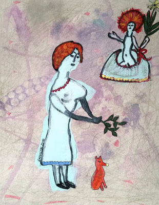 TRIBUTE TO KLEE - mixed media auf Malplatte - 26 x 21 cm - CHF 280