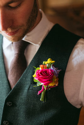Colourful groom's buttonhole 