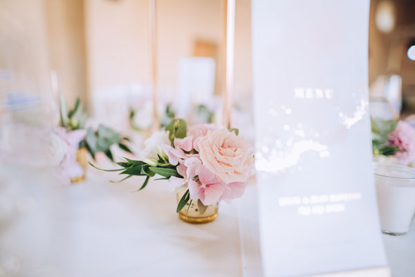 mini vases of flowers