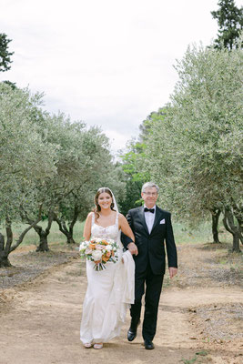 la mariée avec son père