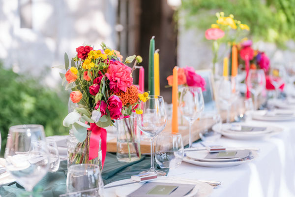 colourful bud vases 