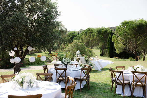 Outdoor reception tables 