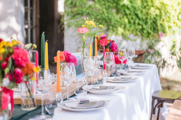 colourful bud vases