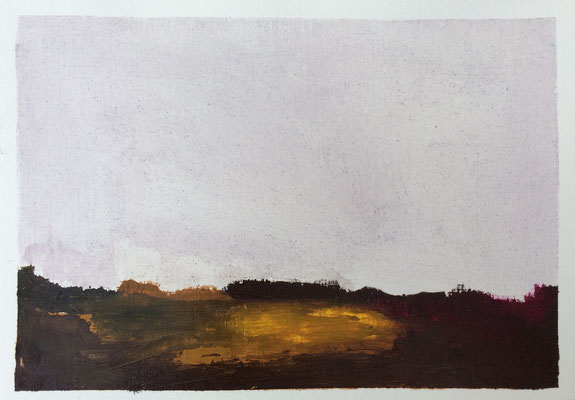"Soundscape n.23" | Oil, raspberries on Paper | 21 x 14,8 cm | 2019