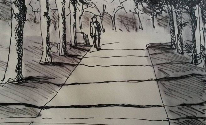 Museumplein, Amsterdam stift op papier