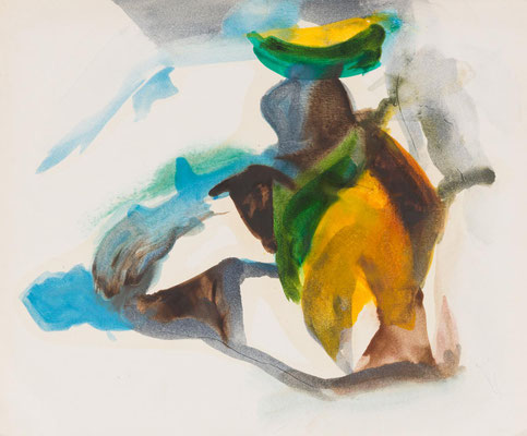 Gottfried Mairwöger, Erdbeerblätter, 1974, Öl auf Papier, 53 x 64 cm - verfügbar