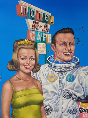 Gemälde 650,HI-LO CAFE,Acryl auf Hartfaserplatte,2020,60 x 80 cm