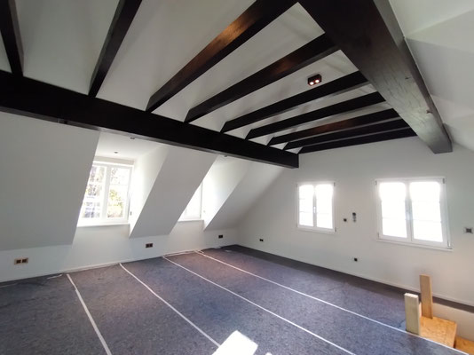 ausgebautes Dach in einem sanierten Fachwerkhaus